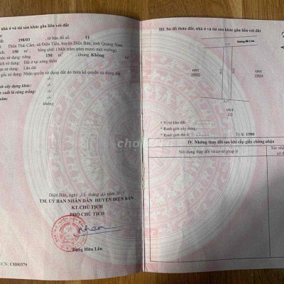 Bán đất điện tiến điện bàn đà nẵng  Sác đường 605. trục thông