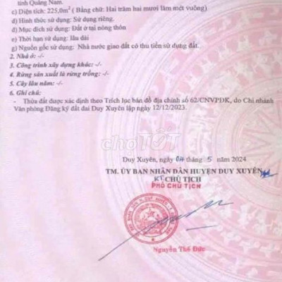 Đất Tái Định Cư Nam Hội An