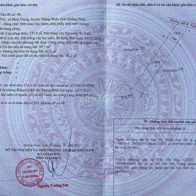 Bán lô đất tại khu Bình Giang, Thăng Bình, Quảng Nam