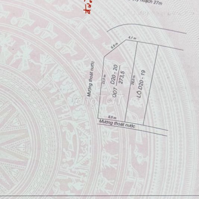 Lô góc quyền lực  KĐT 7B, 2MT đường 27m và 17,5m. Giá chỉ 27tr/m2