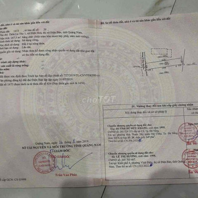 Bán đất La Thọ 1 - Điện Hoà