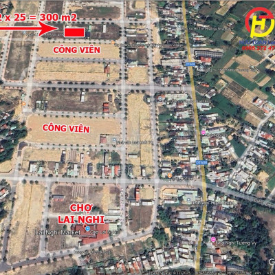 Chợ Lai Nghi: Đất biệt thự 300 m2; giá 16 tr/m2; đối diện công viên