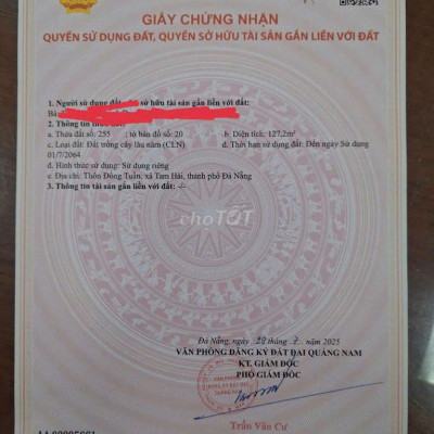 Bán đất thổ cư tam hải sát biển