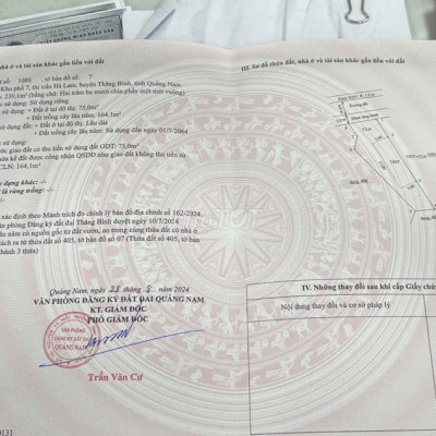 Đất sổ đỏ 152m2 có 75m2 ONT Kiệt Huỳnh Thúc Kháng, Hà Lam, Thăng Bình