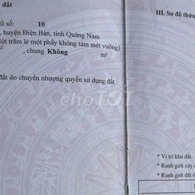 Cần bán lô đất thổ cư đẹp tại Thôn 2 Thái Sơn, Điện Bàn – Quảng Nam